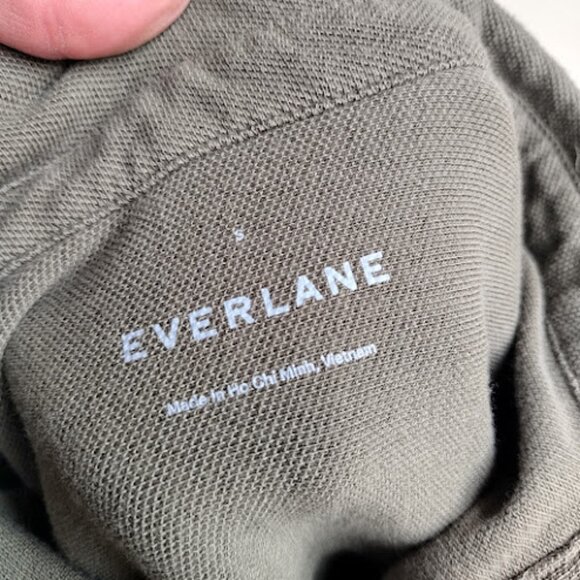 EVERLANE Mens Green Organic Cotton Long Sleeve Pique Button Down Casual Shirt S - Picture 12 of 14
